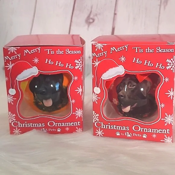 🆕️ Kirkland's Christmas Ornament Labrador Retreiver Lab Dog Pair of Ornaments - Picture 12 of 15